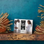 4枚妊婦のの写真オーバーレイモノグラムイニシャル フォトプラーク (側面)