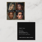 4枚美しいメイクアップアーティスト美しいグラムグリッター スクエア名刺 (正面/裏面)