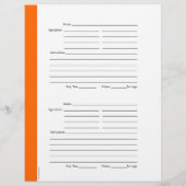 4枚/ページ-オレンジ色の両面レシピページ チラシ (裏面)