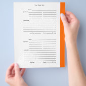 4枚/ページ-オレンジ色の両面レシピページ チラシ (手)