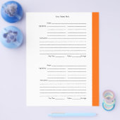 4枚/ページ-オレンジ色の両面レシピページ チラシ (シングル)