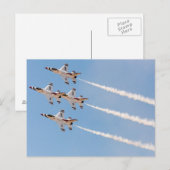 4機のF-16サンダーバードが近接フォーメーションで飛行 ポストカード (正面/裏面)