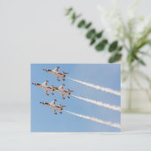 4機のF-16サンダーバードが近接フォーメーションで飛行 ポストカード (スタンド正面)
