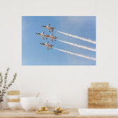 4機のF-16サンダーバードが近接フォーメーション飛行 ポスター (キッチン)