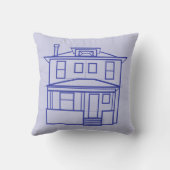 4正方形の家の青写真の装飾用クッション クッション (裏面)