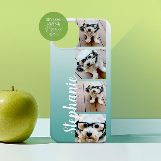 4正方形グラデーション写真手書き – 青を編集できる Case-Mate iPhoneケース