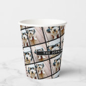 4正方形フォトコラージュ全年 – 家族の名前 紙コップ (正面)