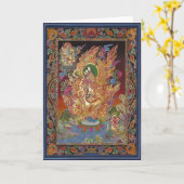 4武装したGaneshの挨拶状 カード (黄色い花)