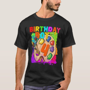 4歳おもしろい生誕生日少年ア絵画ートのB日4年 Tシャツ