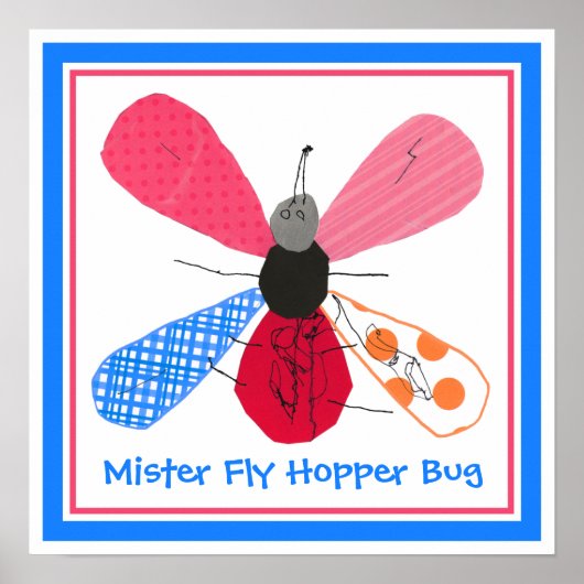 4歳お洒落のナサニエルによるバグコラージアート ポスター (正面)