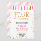 4歳で生意気な誕生日 招待状 (正面/裏面)