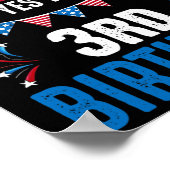 4歳とYes私の3歳の誕生日アメリカのパトリオティ ポスター (角)