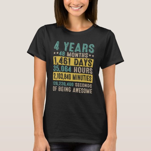 4歳のギフトヴィンテージ素晴らし4歳の誕生日クーン Tシャツ (正面)