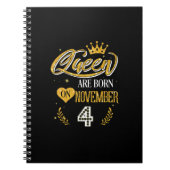 4歳のギフト女王生まれが11月4日 ノートブック (正面)