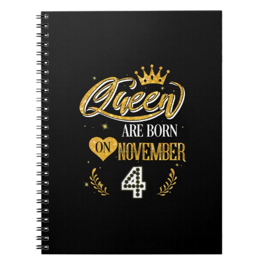 4歳のギフト女王生まれが11月4日 ノートブック (正面)