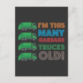 4歳のゴミ収集車の少年 4歳の誕生日 ポストカード (正面)