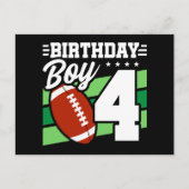 4歳のサッカーパーティーテーマ 4歳の誕生日 男の子 ポストカード (正面)