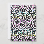 4歳のサファリピンクの女の子のヒョウの誕生日におめでとう 招待状 (裏面)