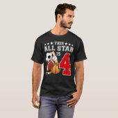 4歳のスポーツスター誕生日パーティー オールスポーツ 4歳 Tシャツ (正面フル)