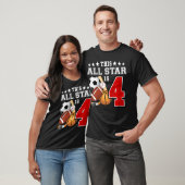 4歳のスポーツスター誕生日パーティー オールスポーツ 4歳 Tシャツ (ユニセックス)