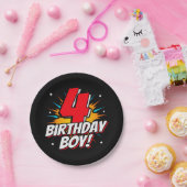 4歳のスーパーヒーロー 誕生日 男の子 4歳の誕生日 ペーパープレート (パーティー)