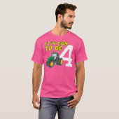 4歳のトラクター 4歳の誕生日 Tシャツ (正面フル)