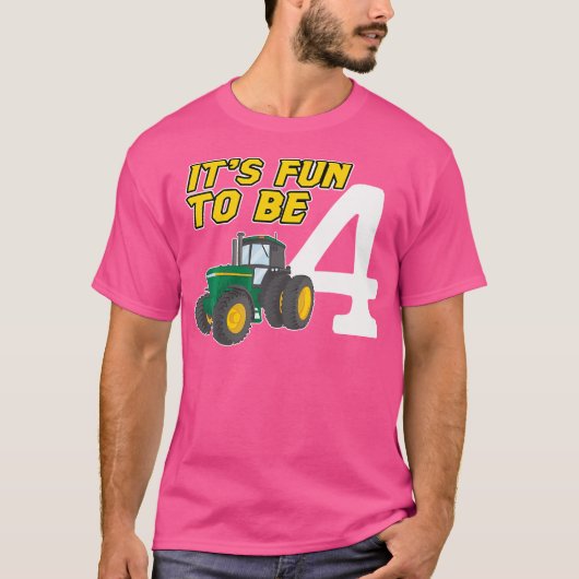 4歳のトラクター 4歳の誕生日 Tシャツ (正面)