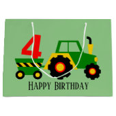 4歳のトラクールクター誕生パーティー  ラージペーパーバッグ (正面)