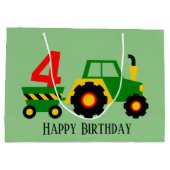 4歳のトラクールクター誕生パーティー  ラージペーパーバッグ (裏面)