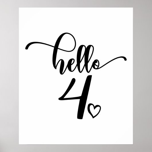 4歳の女の子こんにちは4かわいい4歳の子 ポスター (正面)