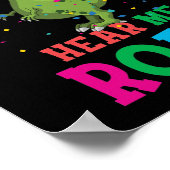 4歳の子供たち私は轟音を聞く4歳の誕生日の恐竜 ポスター (角)