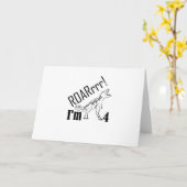 4歳の少年に4歳の誕生日恐竜の贈り物 カード (黄色い花)