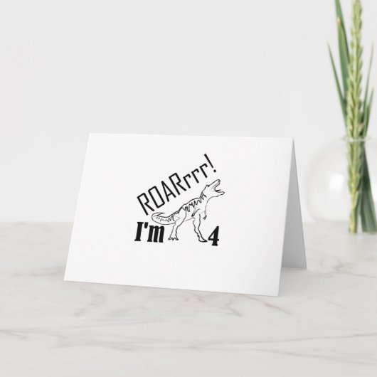 4歳の少年に4歳の誕生日恐竜の贈り物 カード (正面)