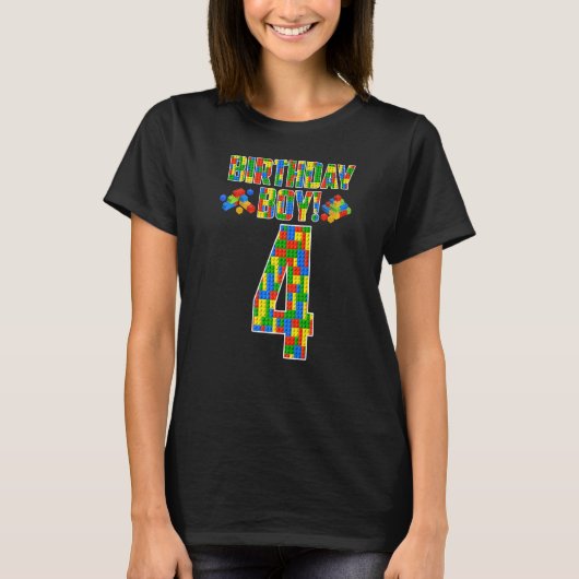4歳の建物ブロック4歳の男の子 Tシャツ (正面)