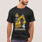 4歳の建設トラック 掘削機と建設業 Tシャツ (正面)