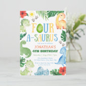 4歳の恐竜好きな誕生日 招待状 (スタンド正面)