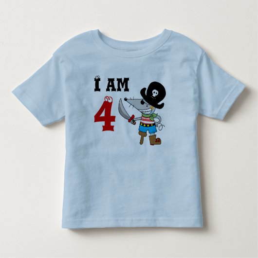 4歳の海賊誕生日 トドラーTシャツ (正面)