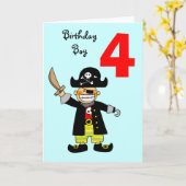 4歳の海賊 カード (黄色い花)