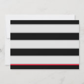 4歳の男の子のための赤いレースカーの誕生日パーティー 招待状 (裏面)