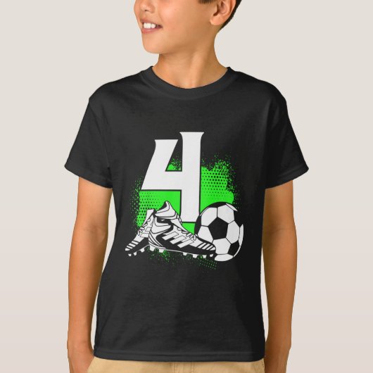 4歳の男の子の誕生日プレゼント サッカー Tシャツ (正面)