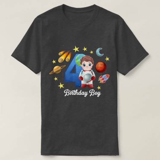 4歳の男の子の誕生日プレゼント Tシャツ (デザイン正面)