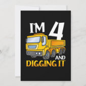 4歳の男の子の4回目の誕生日 建設作業員 誕生日プレゼント 招待状 (裏面)