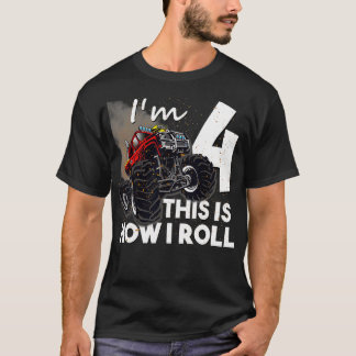 4歳の男の子モンスタートラック4歳のギフト Tシャツ