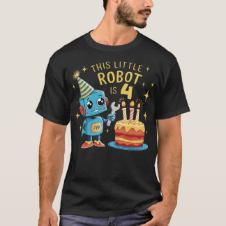 4歳の男の子4歳ロボット4th Bi Tシャツ