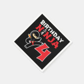 4歳の空手忍者パーティーキッズ4歳の誕生日 スタンダードカクテルナプキン (角)