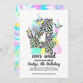 4歳の誕生日いつだってワイルド！4th ワイルドバースデー招待状 招待状 (正面/裏面)