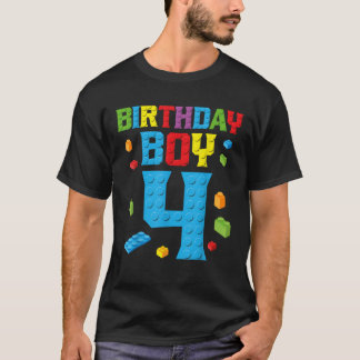 4歳の誕生日おめでとう!マスタービルダーの男の子 4歳の建設 Tシャツ