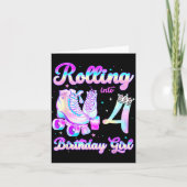 4歳の誕生日おめでとう ローラースケートギフト カード (正面)