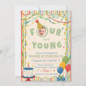 4歳の誕生日おめでとう Four Ever Young 招待状 (正面)