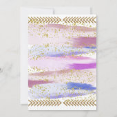 4歳の誕生日におすすめの素敵な女の子の紫色のデザイン 招待状 (裏面)